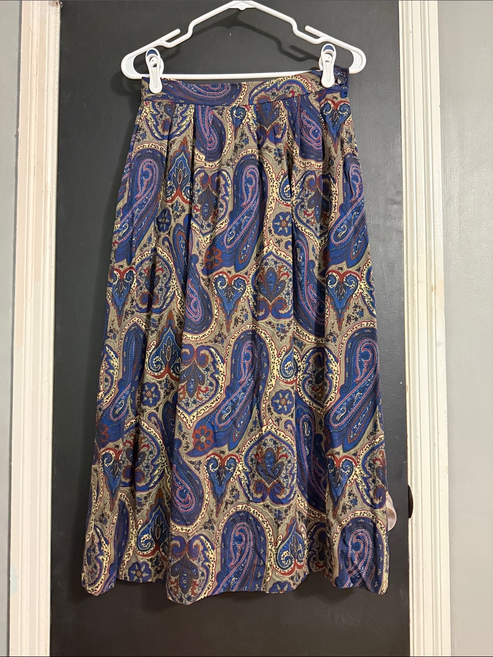 J.G. HOOK Vintage Pure Wool Paisley Midi Skirt Size: 8 Office